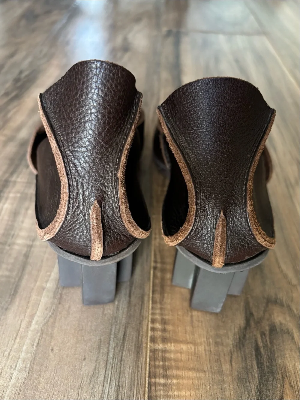 Trippen Avant Garde German Brown Leather Sculptural Heel Artisan Lagenlook EU 40
